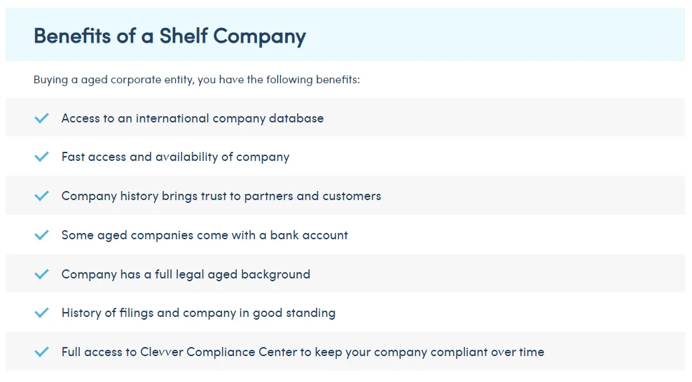 benefits of purchasing a shelf company in germany